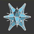 Star Shaped Daily Life Product With Turquoise Center And Silver Frame On Dark Background