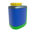 Colorful Conical Toy With Yellow Top Blue Middle And Green Base