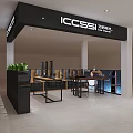 ICCSSI Showroom Interior With Display Cabinets Potted Plants And Product Tables