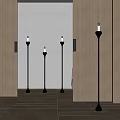 Elegant Black Floor Lamps With Candle Shaped Design In Modern Interior Setting