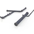 Black Metal Curved Pipes Mechanical Equipment With Tubular Design And Industrial Build