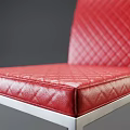 Stylish Red Quilted Leather Bar Stool Featuring Metal Frame And Comfortable Design 3d model