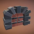 Medieval Arched Door Design With Gray Stone Frames Wooden Panels And Metal Knockers