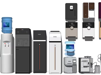 Daily Use Household Appliances Including Water Dispensers In Various Colors And Styles 3d model