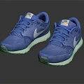 Blue Nike Sports Sneakers With White Sole And Blue Laces
