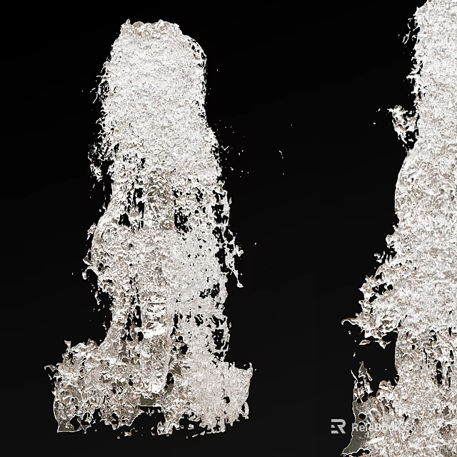 Textured Iron Art Decorations Against Black Background 3d model