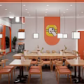 Orange Storefront Of Chicken Chop Restaurant In Modern Style