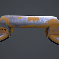 Two Yellow And Gray Industrial Tools With Round Base And Black Handles
