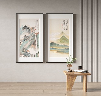 New Chinese Landscape Painting Decorative Painting 3d model