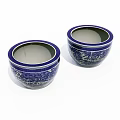 Two Blue And White Decorative Ceramic Bowls With Intricate Patterns