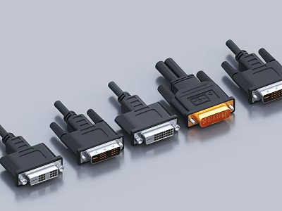 Data cable connector plug HDMI DP cable adapter 3d model