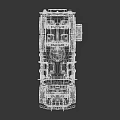 Rugged Military Functional Vehicle with 6x6 Wheels Roof Spotlights and Armored Body