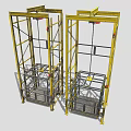 Yellow Industrial Lifting Equipment With Metal Frame Double Units And Chain Structure