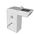 Modern Wall Mounted Marble Washbasin with Sleek Faucet and Towel Hook Design