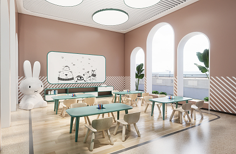 Modern Kindergarten Children's Classroom 3d model