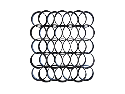 Black Modern Geometric Decorative Screen With Circular Ring Design For Interior Decor 3d model