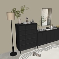 Modern Black Cabinet Whole Cabinet Sideboard Cabinet Balcony Cabinet Locker Entrance Cabinet Bucket Cabinet Side Cabinet Bookcase 3d model