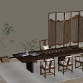 New Chinese Tea Table 3d model