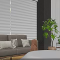 Stylish Blinds In Modern Living Room With Pendant Light Sofa And Round Rug
