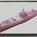 Imagined Enemy PBR US Navy Blue Ridge Class Amphibious Landing Command Ship Blue Ridge USS Whitney Mountain Joint Command Ship JCS 3d model