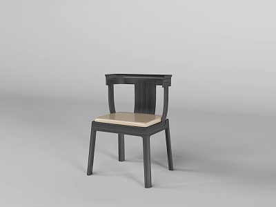 Comfortable Leisure Chair With Dark Wooden Frame Light Beige Cushion Modern Home Decor 3d model