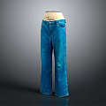High Waist Blue Denim Jeans Straight Leg Casual Fashion Trendy Comfortable Fit For Daily Wear