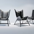 Modern Leisure Chairs With Leather Upholstery Metal Legs And Stylish Backrest Design