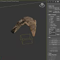 Realistic Brown Textured Crocodile Model With Head Body And Reflection On Dark Background