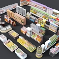 Supermarket Supermarket Combination Supermarket Facilities Supermarket Furniture Supermarket 3d model