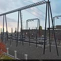 Large Industrial Factory Building Complex with Surrounding Trees Roads and Equipment