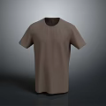Brown Short Sleeve Round Neck T-shirt As Daily Life Essential Clothing