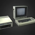 Vintage Retro Desktop Computer System With Monitor Tower Keyboard And Classic Design