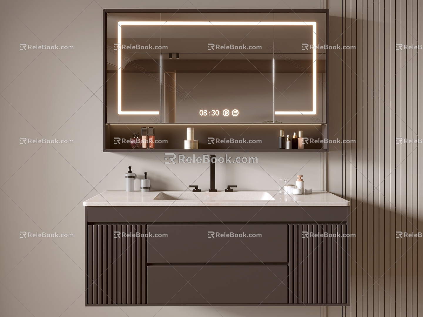 Modern Bathroom Cabinet Bathroom Counter Basin Bathroom Decoration Mirror Cabinet Sink 3d model