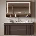 Modern Bathroom Cabinet Bathroom Counter Basin Bathroom Decoration Mirror Cabinet Sink 3d model