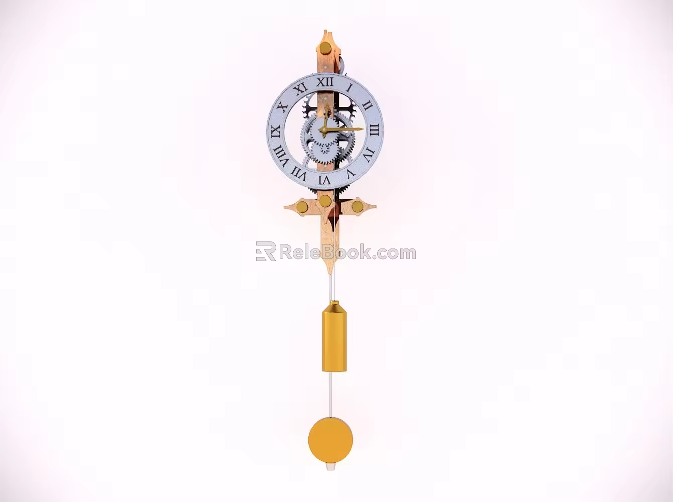 Collectible metal clock pendulum clock 3d model