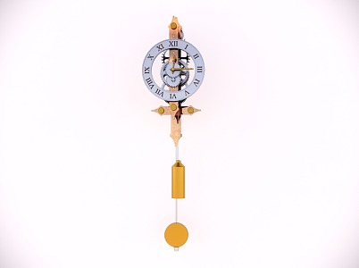 Collectible metal clock pendulum clock 3d model