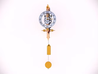 Collectible metal clock pendulum clock 3d model