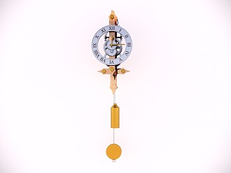 Collectible metal clock pendulum clock 3d model