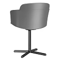Modern Gray Fabric Upholstered Swivel Desk Chair With Minimalist Matching Table For Cozy Home Office