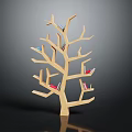 Tree Shaped Wooden Bookshelf With Books On Branch Shelves Unique Design