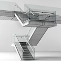 Modern Staircase Design With Glass Railings Wooden Steps And Open Layout
