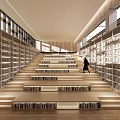 modern library rest space 3d model