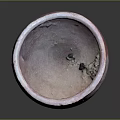 Red Clay Bowl With Gray Stripes Worn Texture And Stable Base For Daily Use