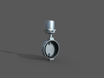 Industrial Equipment Stainless Steel Butterfly Valve With Actuator Mechanical Body 3d model