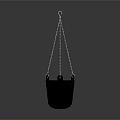 Black Hanging Bucket With Chain For Household Use And Decoration