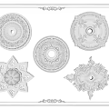 European-style lamp panel gypsum carved lamp panel 3d model