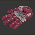 Futuristic Game Movie Character Mechanical Hand With Pink Joints Blue And White Details