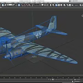Vintage World War II Fighter Aircraft With Green Gray Camouflage Paint And Twin Propellers