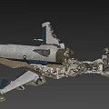Damaged Airliner Wreckage With Broken Fuselage And Surrounding Debris