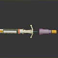 Manual Caulk Gun With Yellow Nozzle And White Push Rod Design